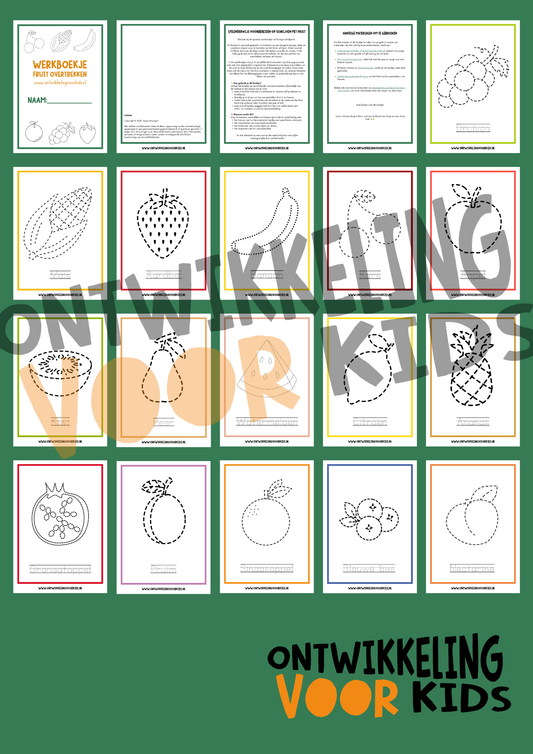 Werkboekje fruit overtrekken